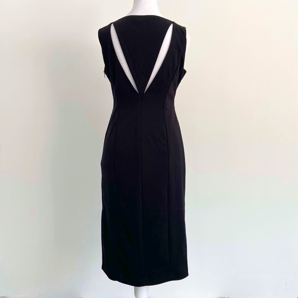 HOLIDAY PARTY NWT BANANA REPUBLIC LITTLE BLACK DRESS MIDI OPEN BACK CUT OUT